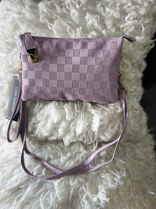 CHECKERED WRISTLET/CROSSBODY