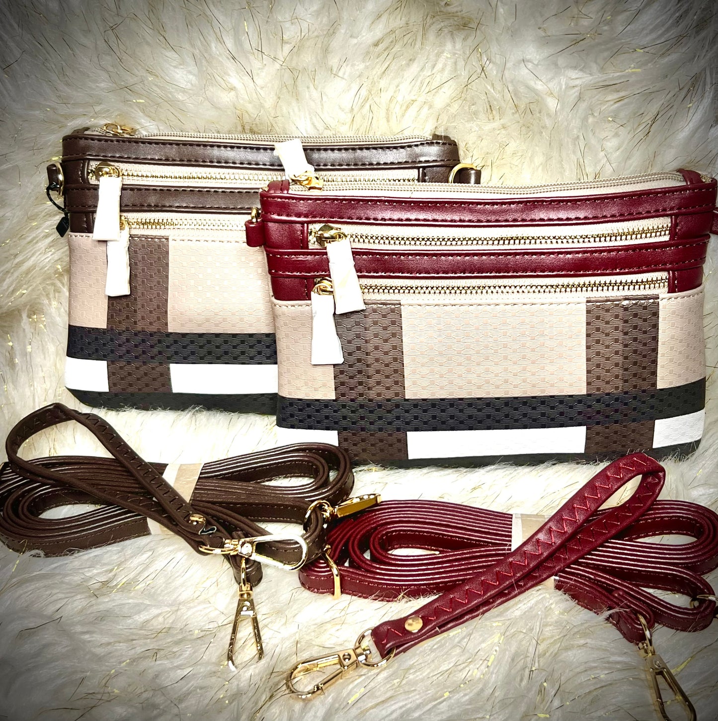 Plaid Pattern Wristlet/Crossbody